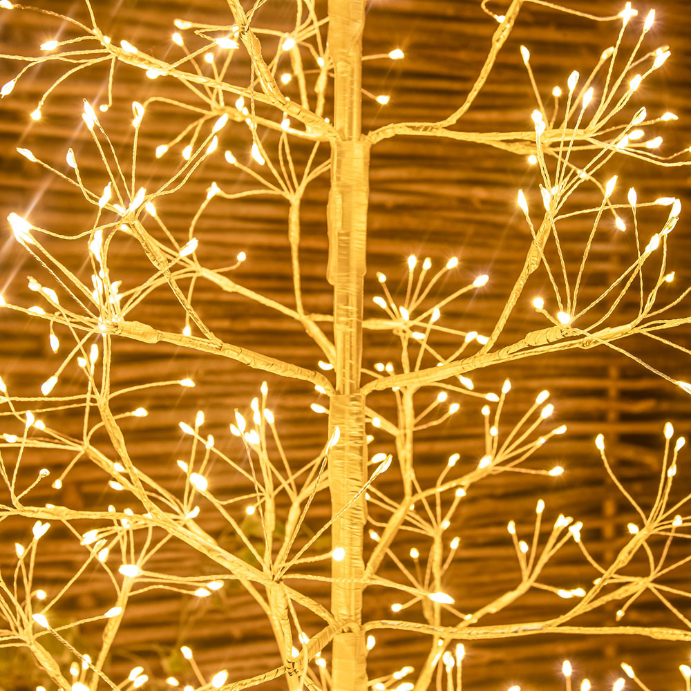 The Christmas Centre 2100 Warm White LED Pre-Lit Gold Wire Light-Up Xmas Tree 6ft Image 4