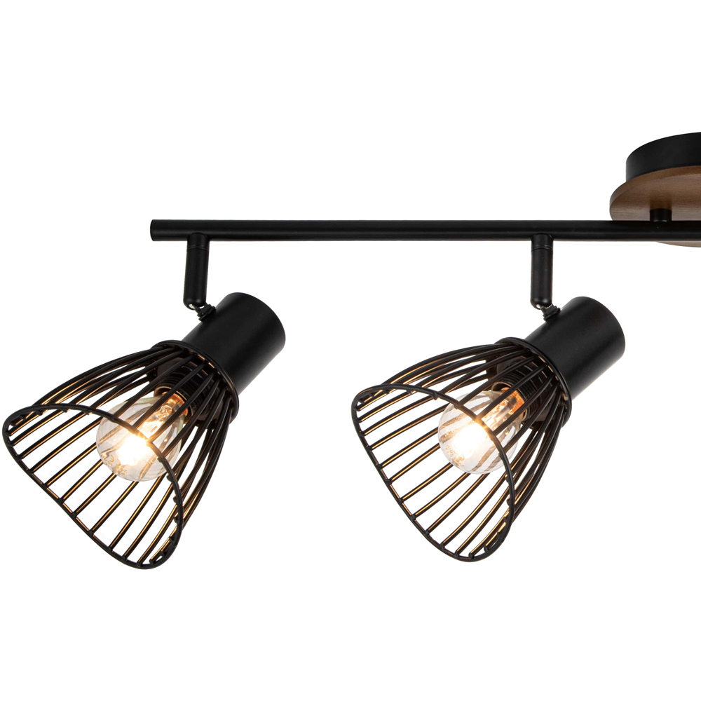 Cosylyte Hadley Matt Black 4 Light Wire Shade Spotlight Image 4
