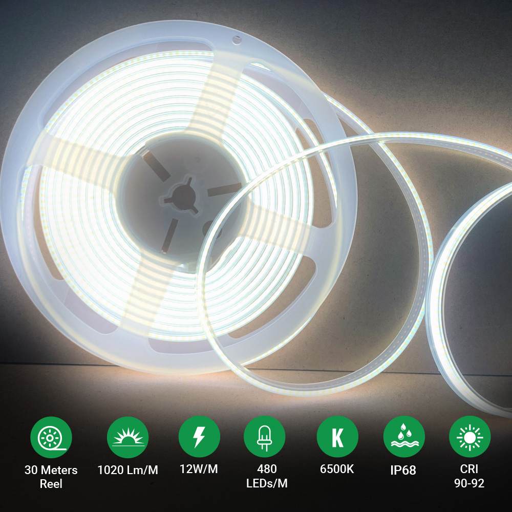 ENER-J 24V 6500K COB LED Strip Light 30m Image 6