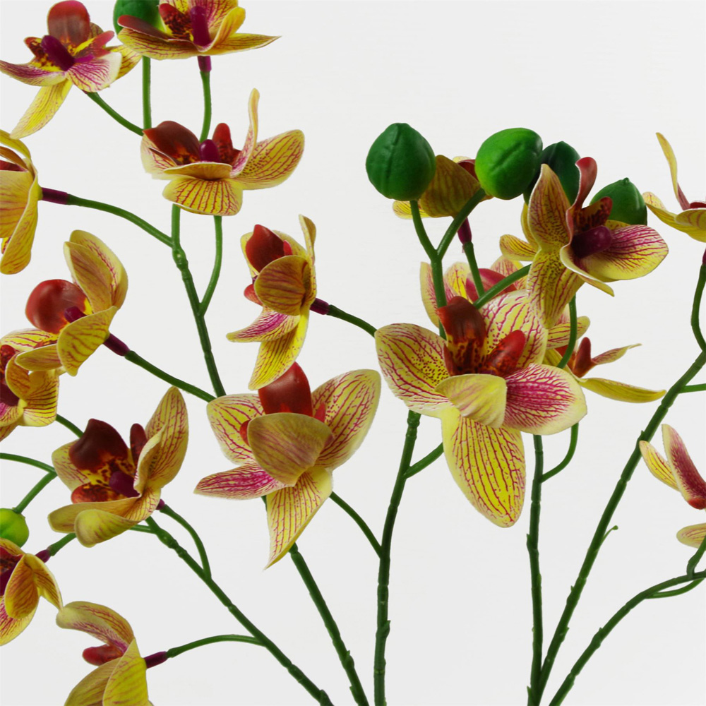 Leaf Pink and Yellow Artificial Orchid Plant in Ceramic Planter 43cm Image 3