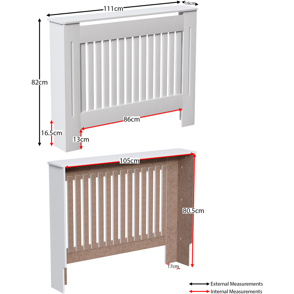 VIDA DESIGNS Chelsea White Radiator Cover Medium Image 7