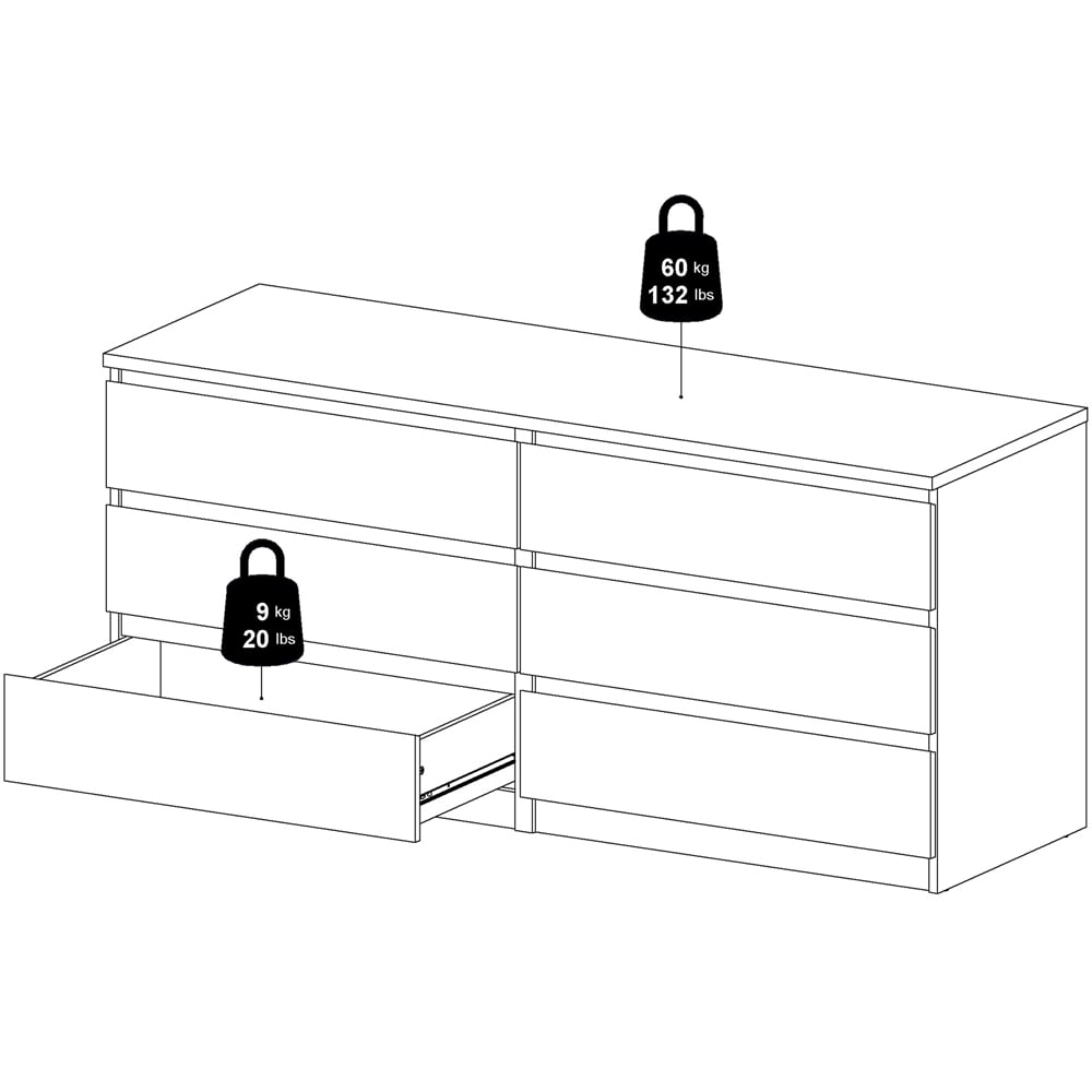 Furniture To Go Naia 6 Drawer White Chest of Drawers Image 7
