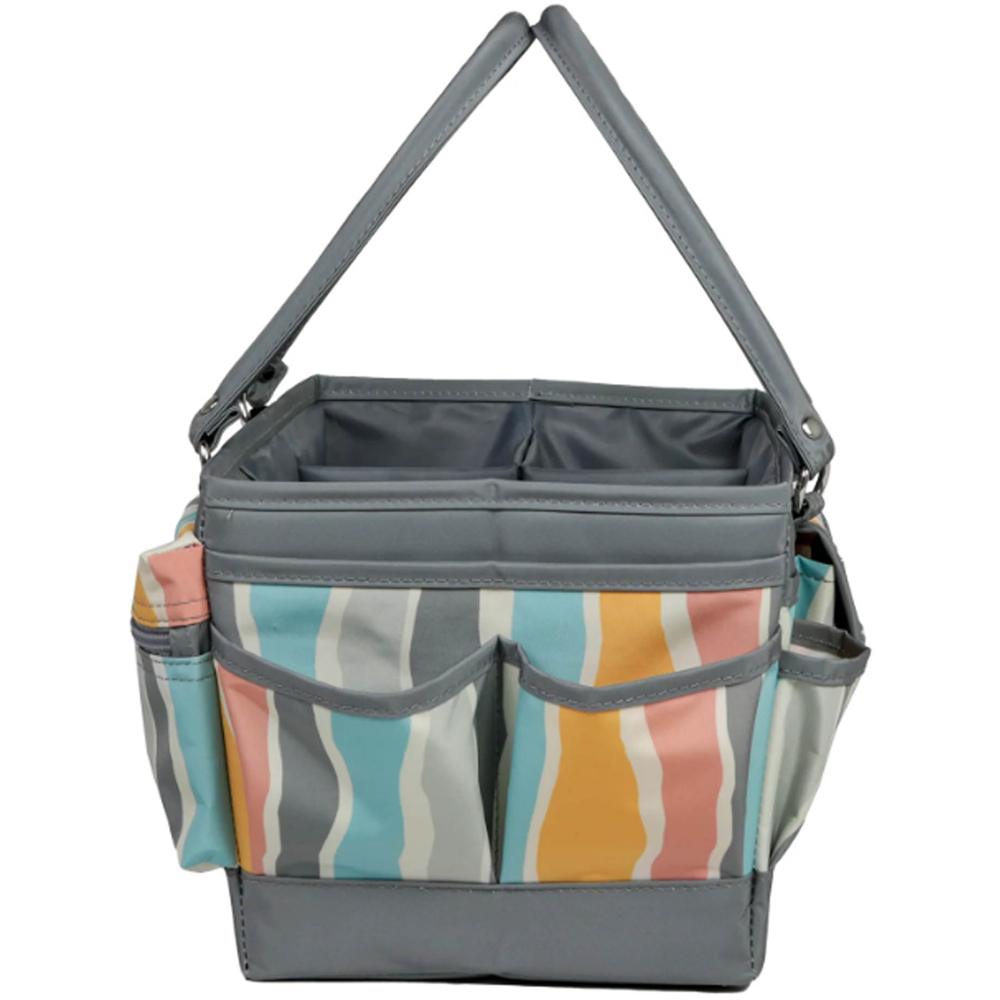 Everything Mary EVM12619-12 Grey Stripes Deluxe Store Tote Craft Organiser 30.5 x 21.6 x 19cm Image 3