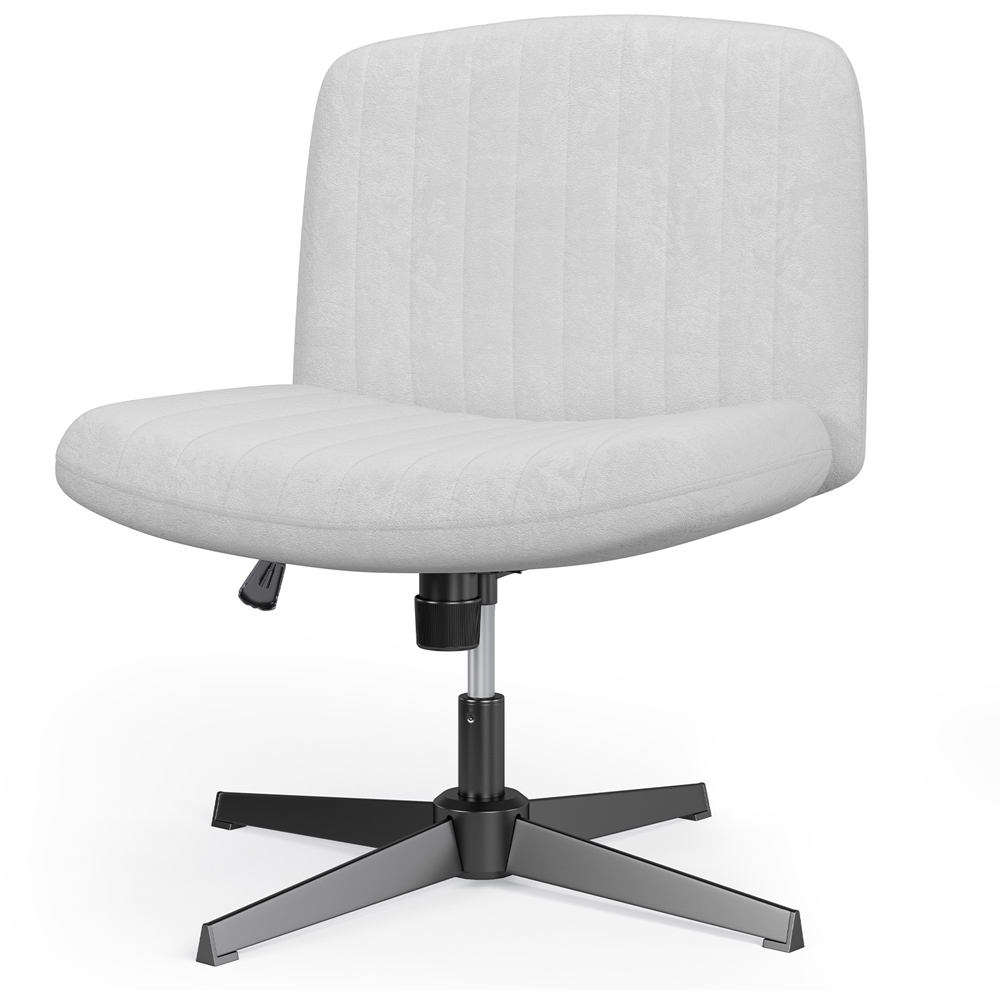 Rattrix Grey Flannel Height Adjustable Ergonomic Cross Legged Office Chair with Mid Back Support Image 2