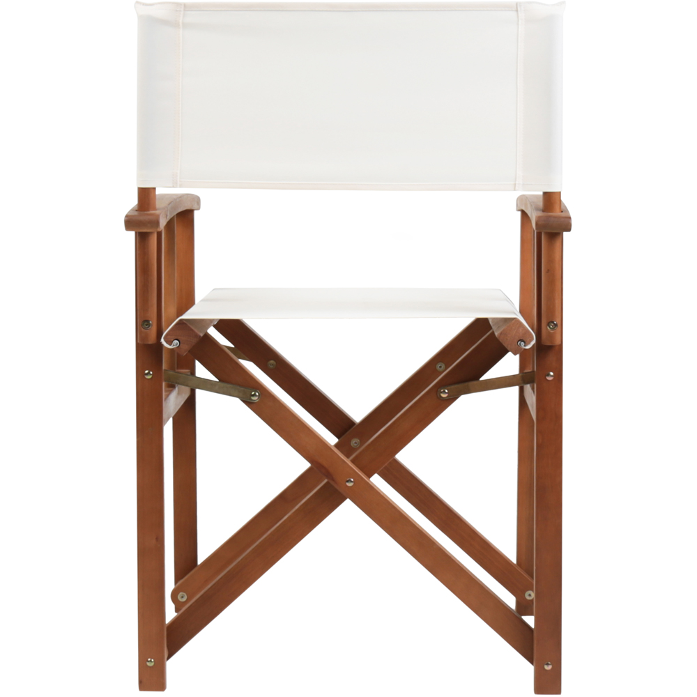 Charles Bentley Set of 2 Cream Wooden Foldable Directors Chair Image 5
