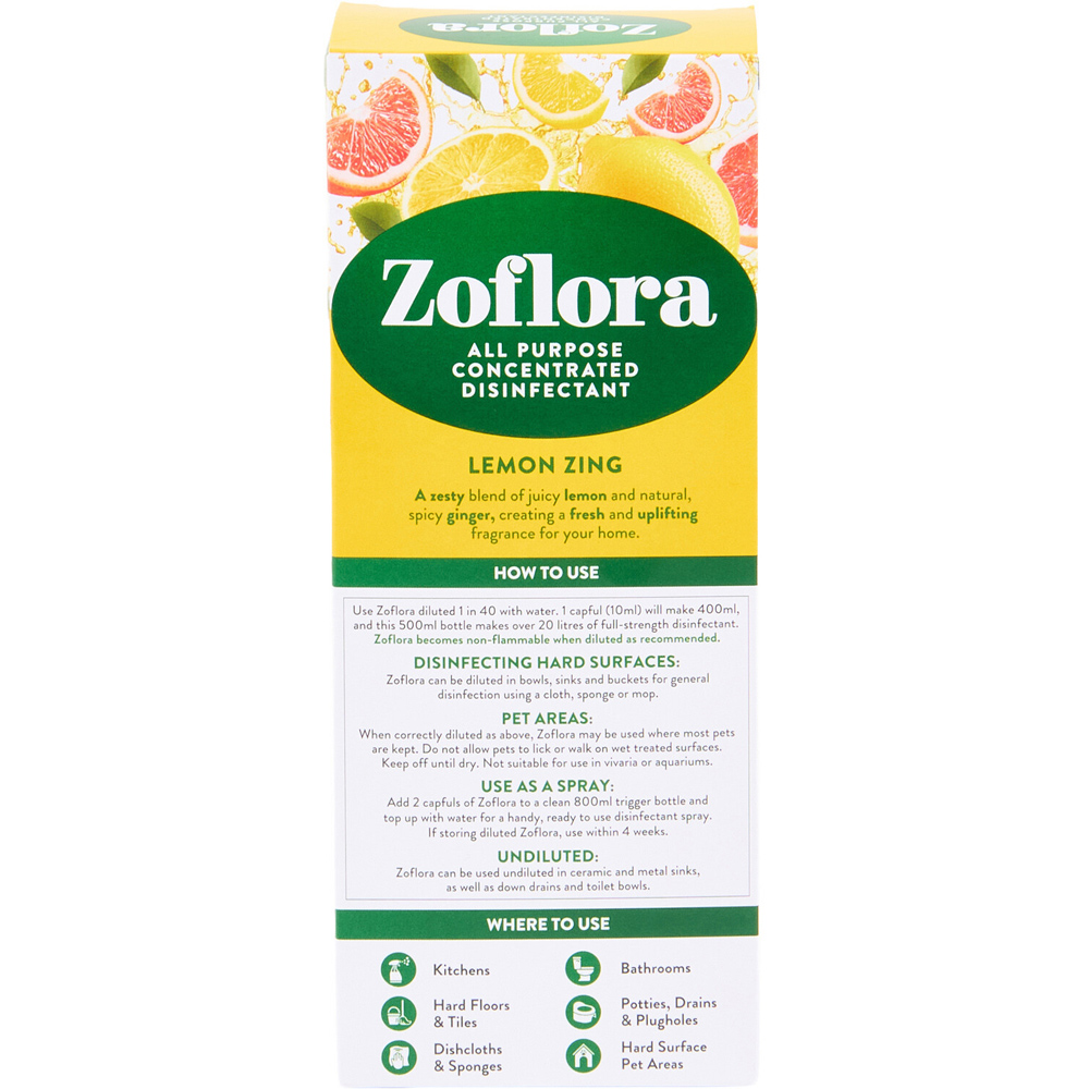 Zoflora All Purpose Concentrated Disinfectant Lemon Zing Image 3