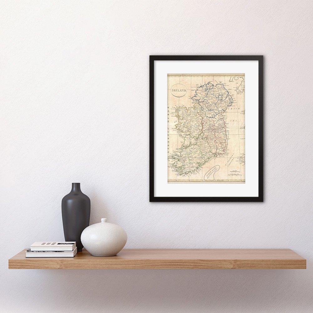 Wee Blue Coo Vintage 1799 Clement Cruttwell Map Ireland Framed Wall Art Print 30 x 41cm Image 2