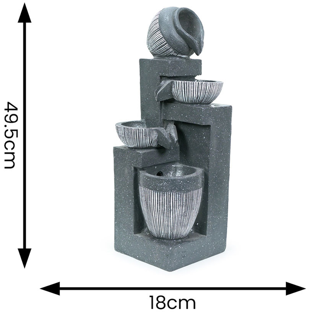 ValueLights Solar Powered Stacking Pots Fountain Water Feature Image 6