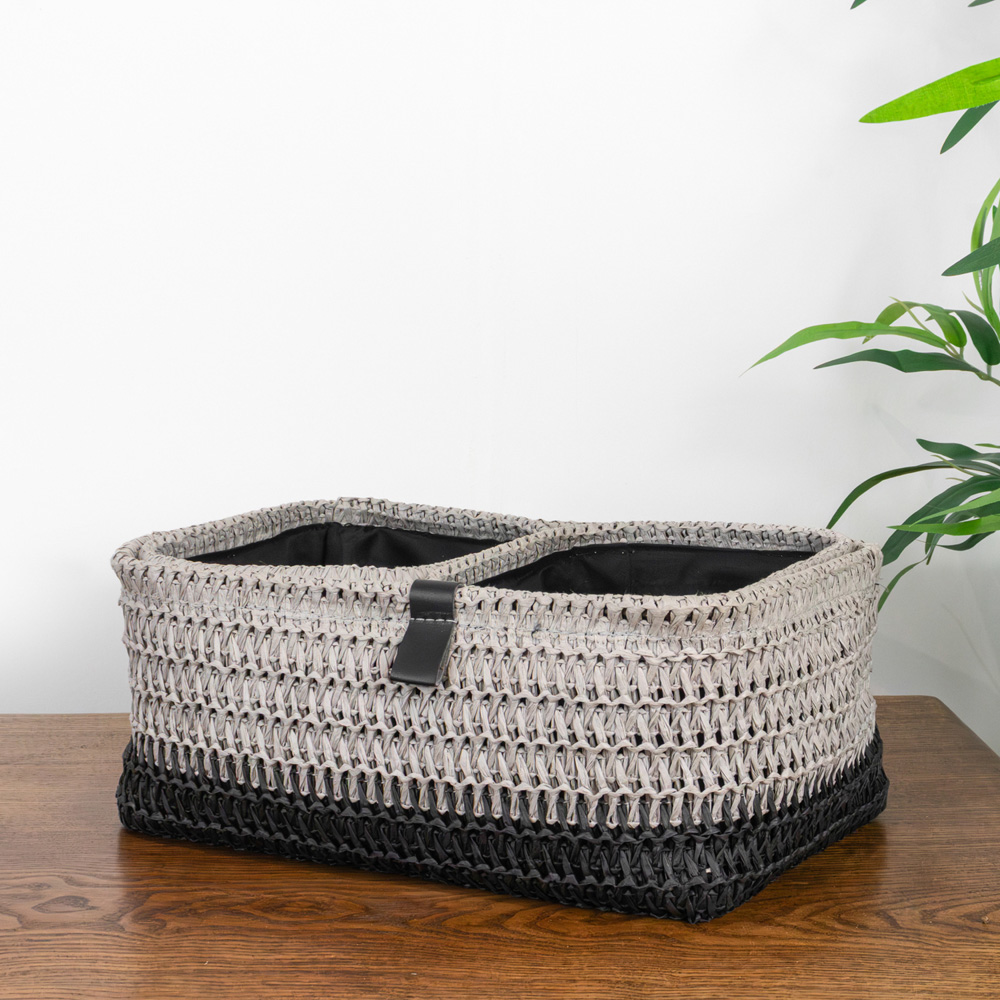 JVL Kenzi Light Grey Rectangular Storage Basket 3 Pack Image 8