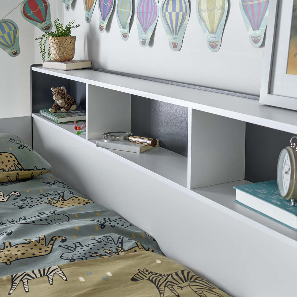 Oliver Grey and White Storage Bunk Bed Image 3