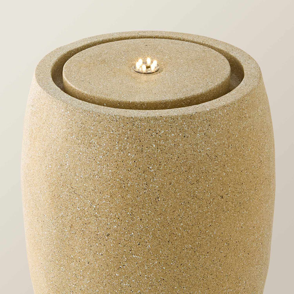 ValueLights Natural Round Tall Urn Solar LED Outdoor Water Fountain Feature Image 5
