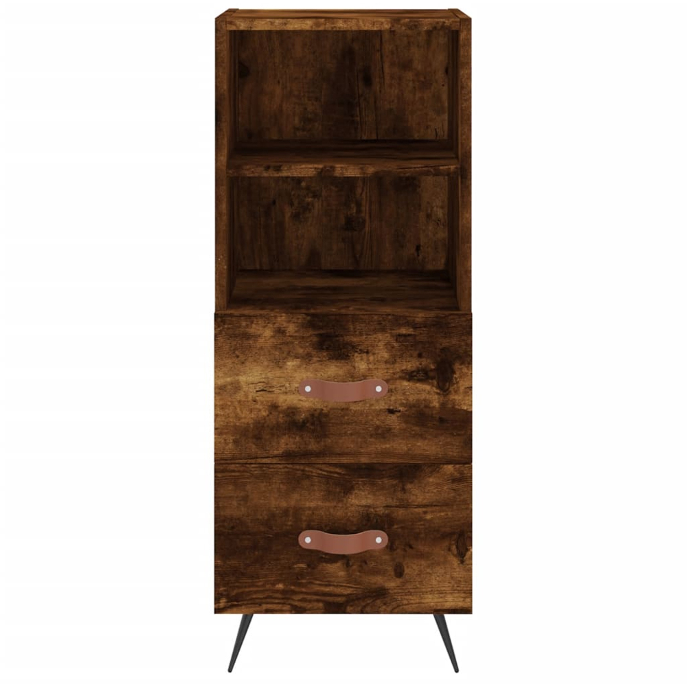vidaXL Single Door 2 Drawer 2 Shelf Smoked Oak Highboard Image 6