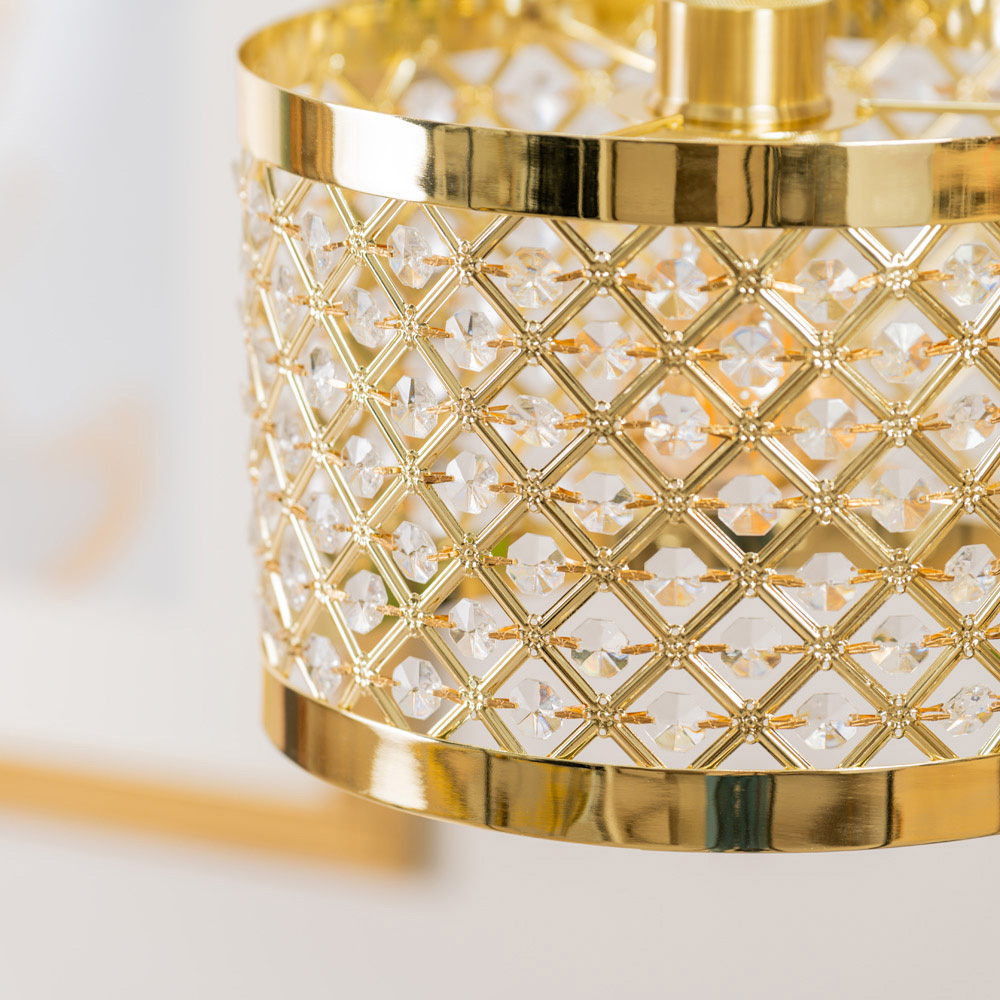 ValueLights Hadley Gold Jewel Light Drum Lamp Shade Image 3