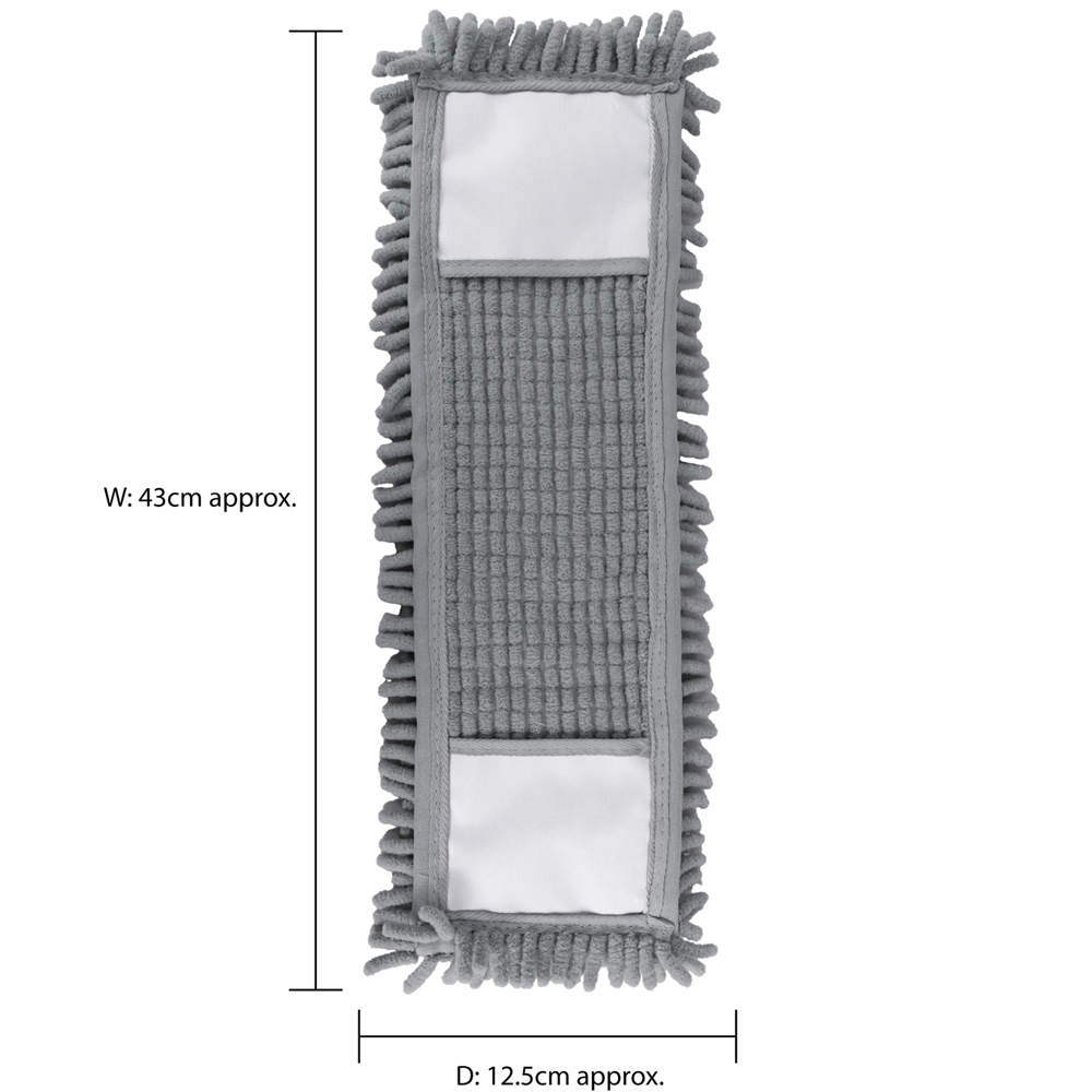 JVL Cleaning Grey Replacement Chenille Mop Pad 3 Pack Image 6