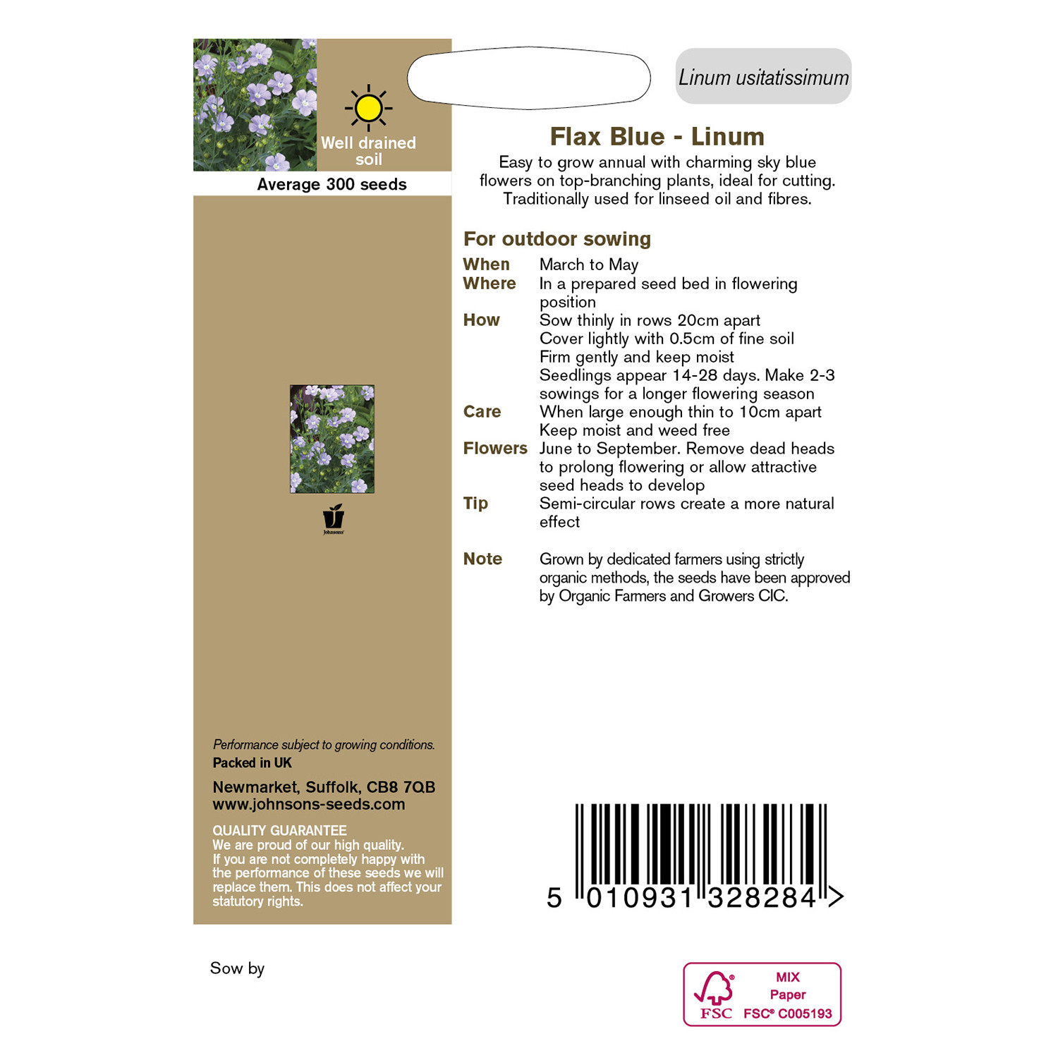 Johnsons Flax Blue Linum Image 2