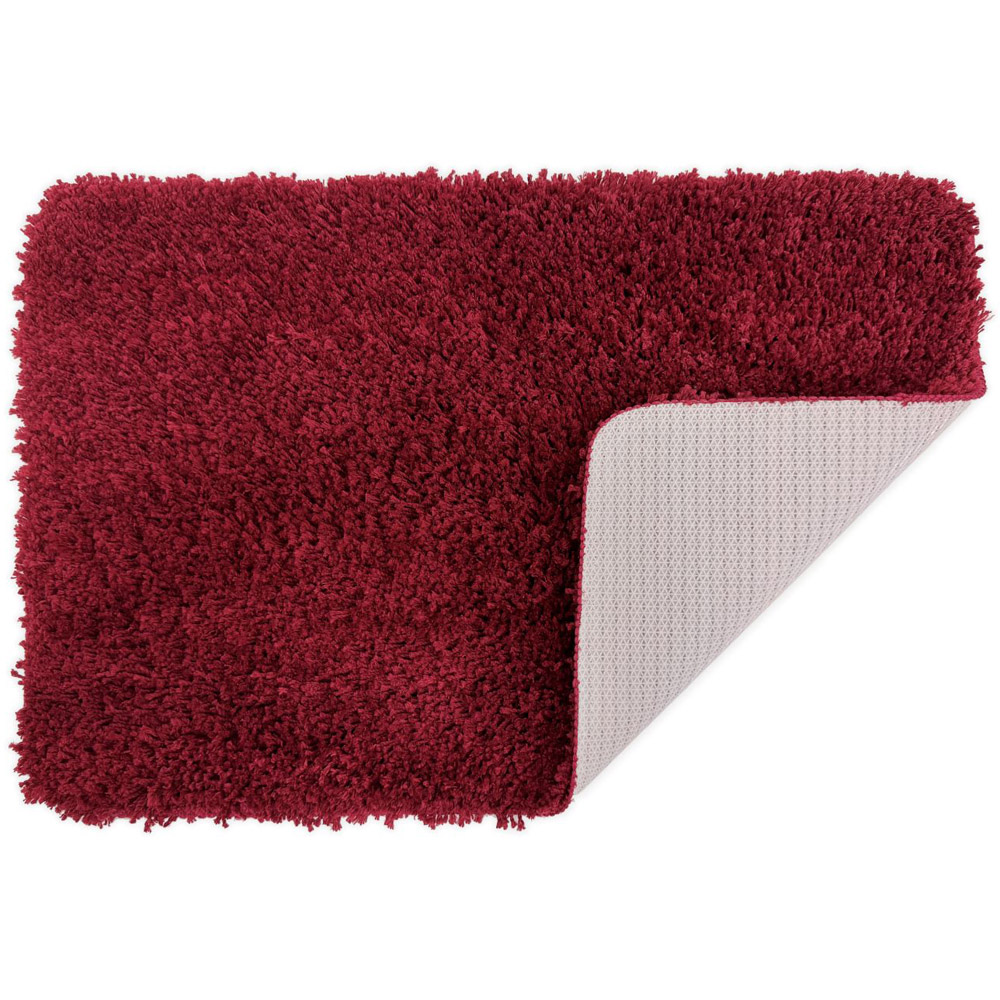 Allure Bath Fashions Burgundy Microfibre Shaggy Bath Mat 40 x 60cm Image 3
