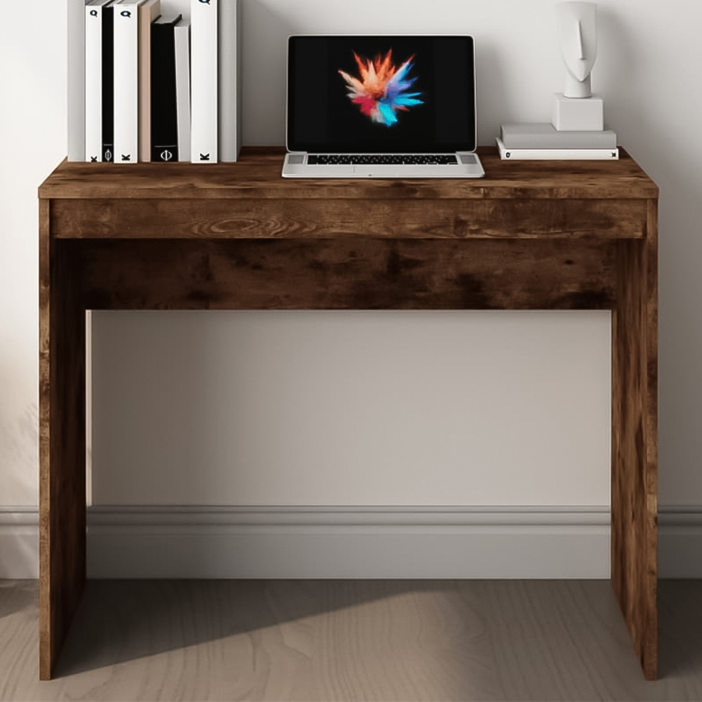 vidaXL Computer Desk Smoked Oak Image 1