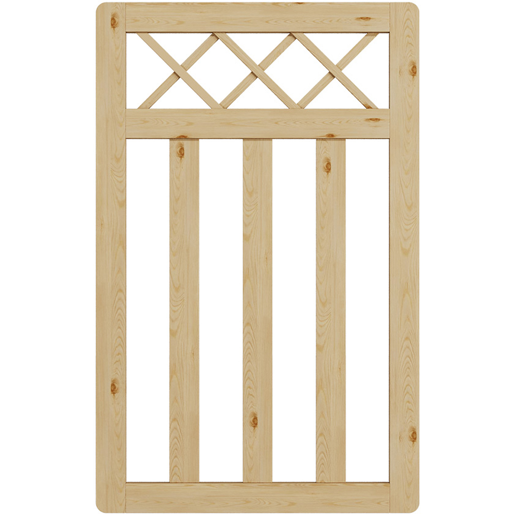 Outdoor Cross Top Wooden Nature Garden Fence Door, 120 x 76 x 2.5cm Image 1