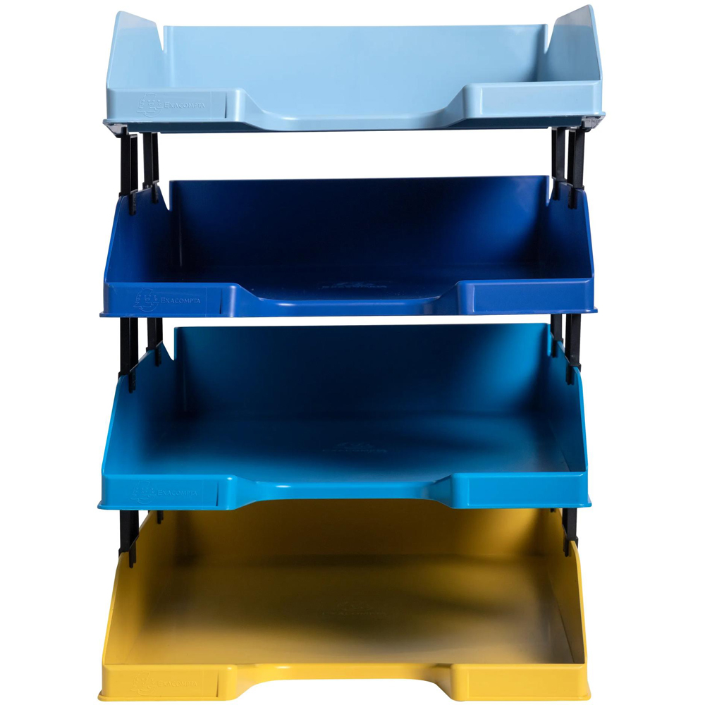 Exacompta Bee Blue Multicolour Letter Tray 4 Pack Image 7