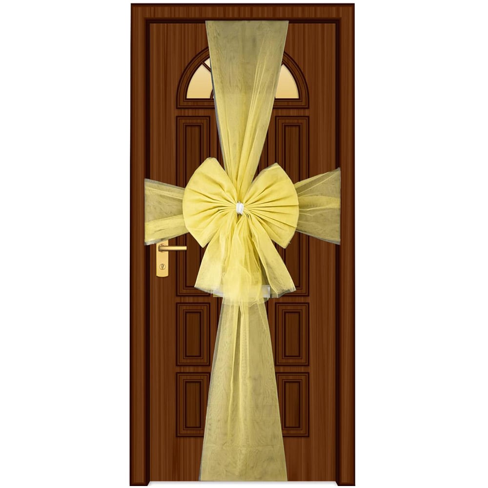 Shatchi Gold Diamante Giant Bow Door Cover Image 1