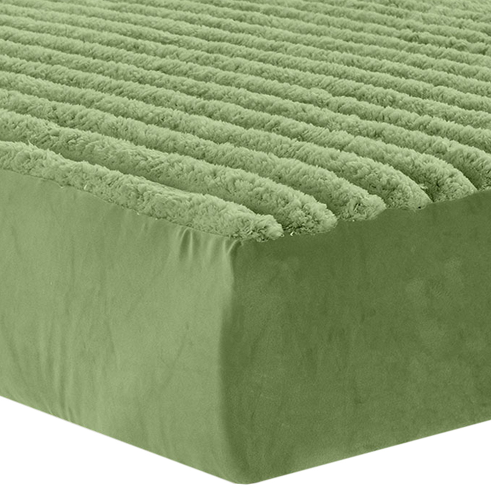 Velosso Super King Size Olive Jumbo Cord Fitted Bed Sheet Image 1