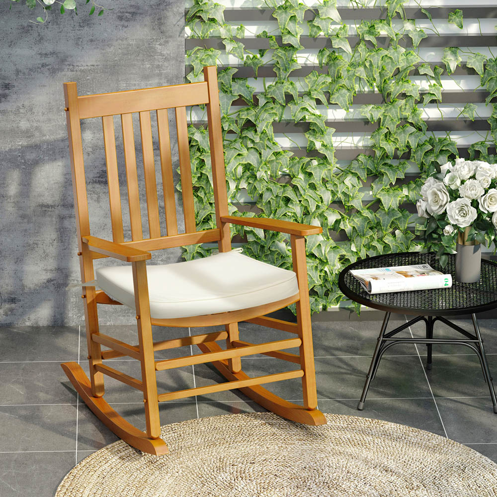 Outsunny White Dining Chair Seat Pad Cushion 42 x 42cm 6 Pack Image 2