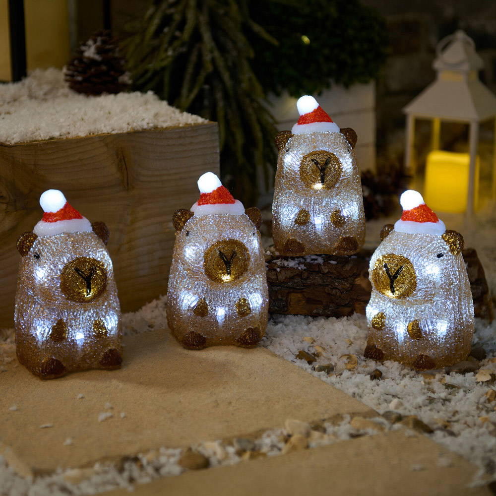 Pack of 4 Acrylic LED Capybaras Image 1