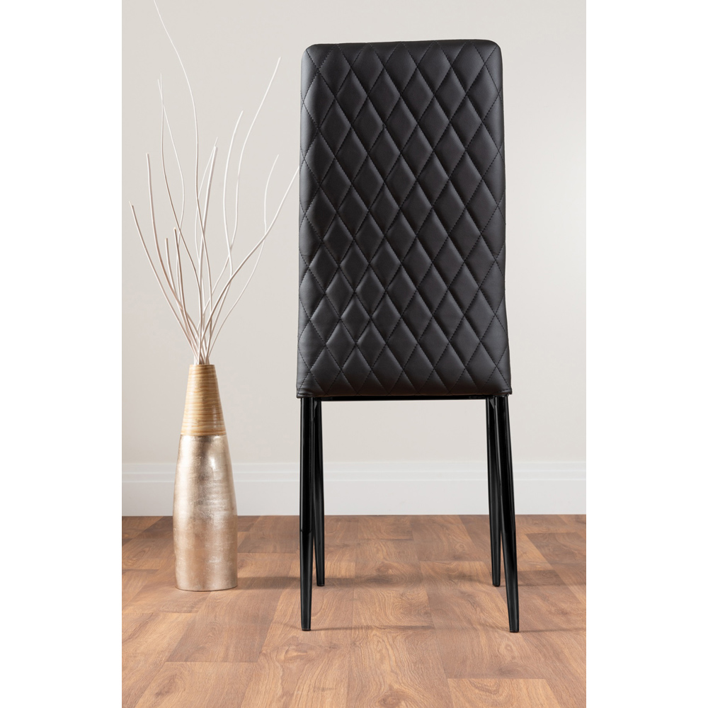 Furniturebox Valera Set of 4 Black Faux Leather Dining Chair Image 4