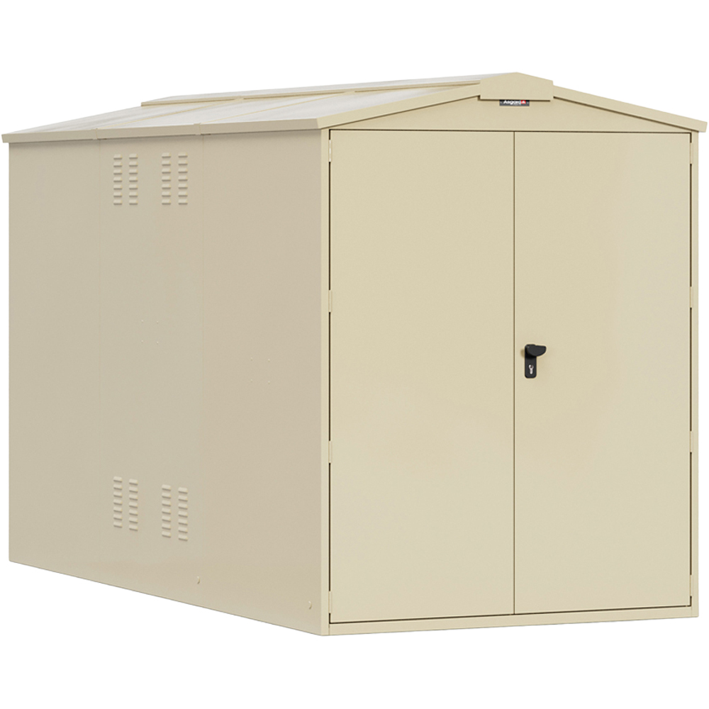 Asgard Centurion 5x 11ft Double Door Cream High Security Apex Motorcycle Garage Image 1