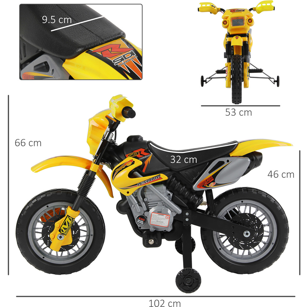Portland Kids Electric Ride On Motorbike Yellow Image 6