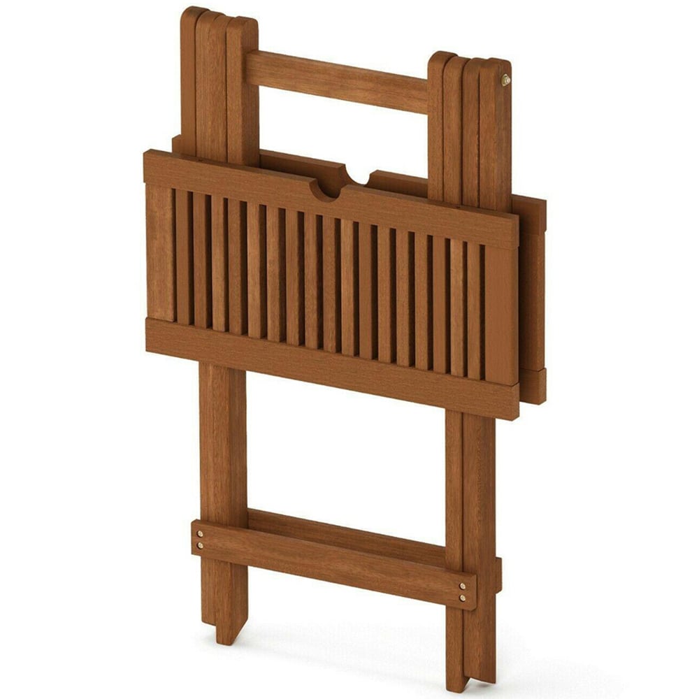 Walplus Tioman Natural Hardwood Folding Table Image 6