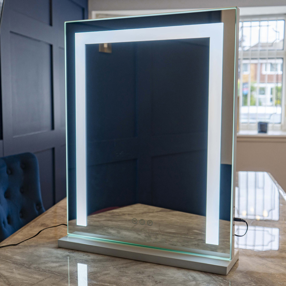 Jack Stonehouse White Hollywood Vanity Mirror with LED Strip Image 6