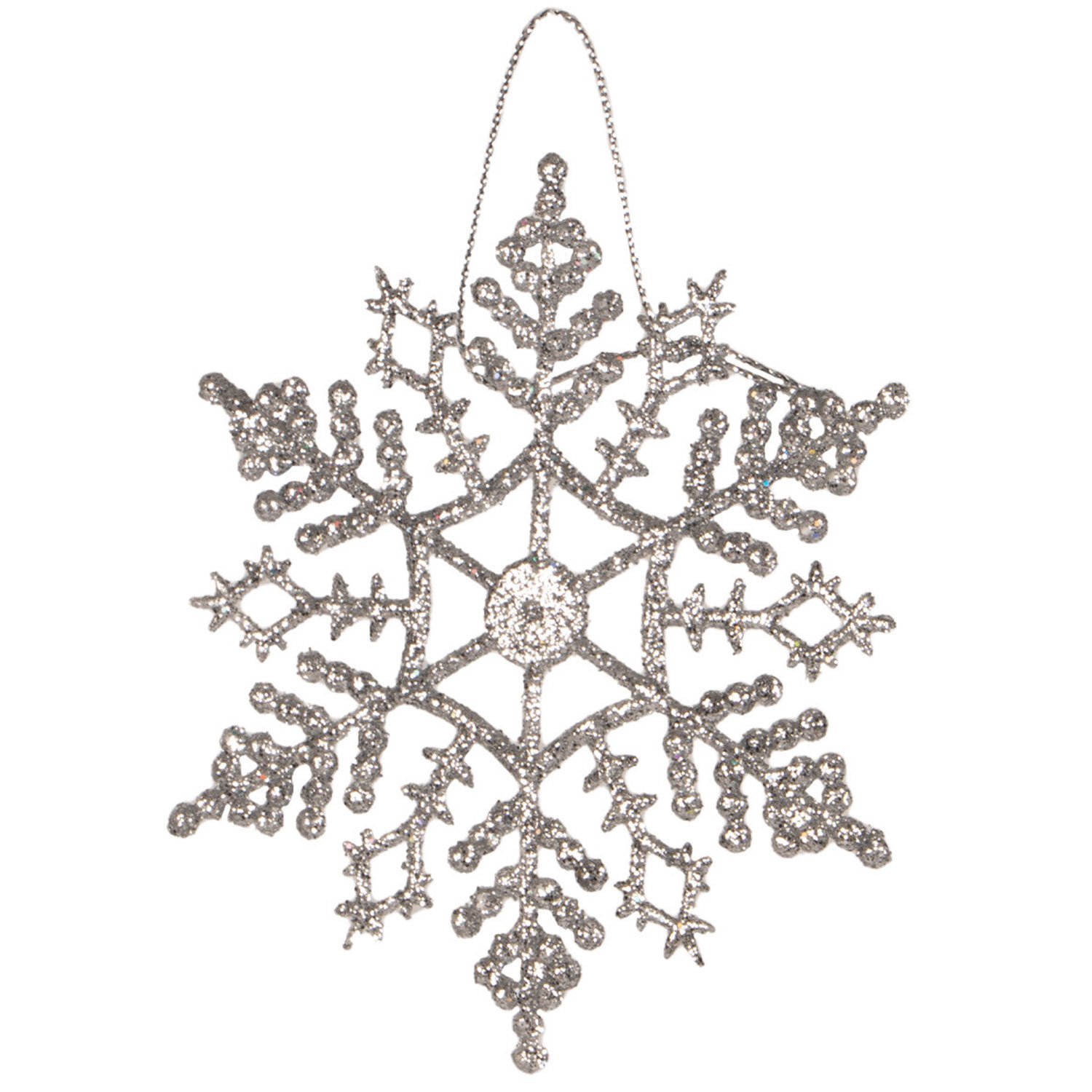 Frosted Fairytale Glitter Snowflake Hanging Decoration Image