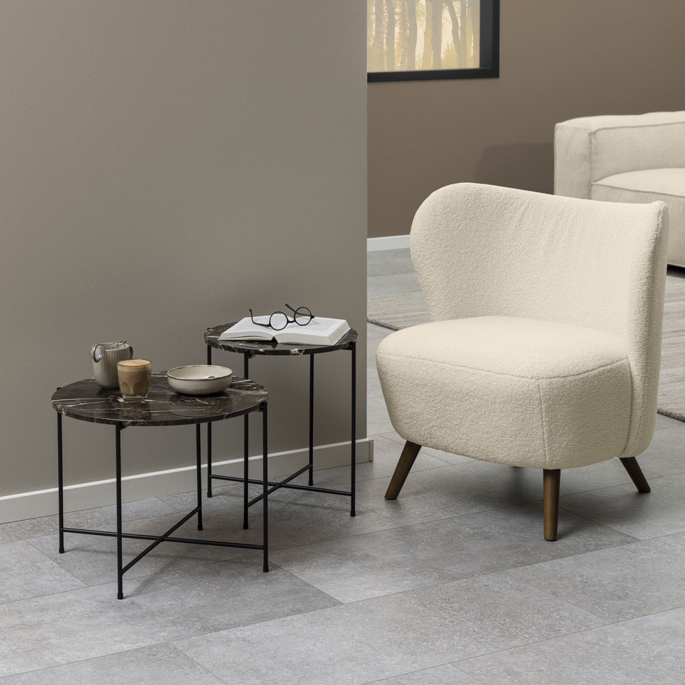 Florence Avila Brown Marble Top Side Table Image 8