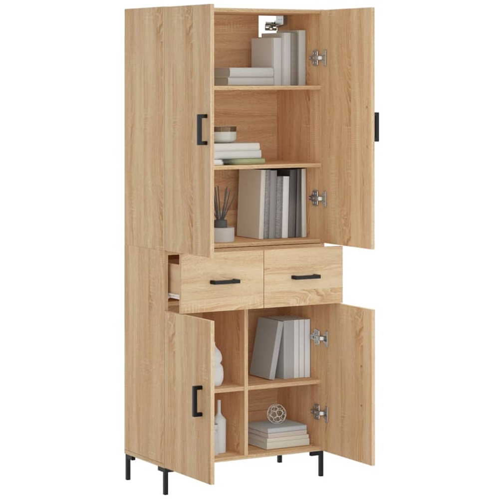 vidaXL 4 Door 2 Drawer Sonoma Oak Highboard Image 3