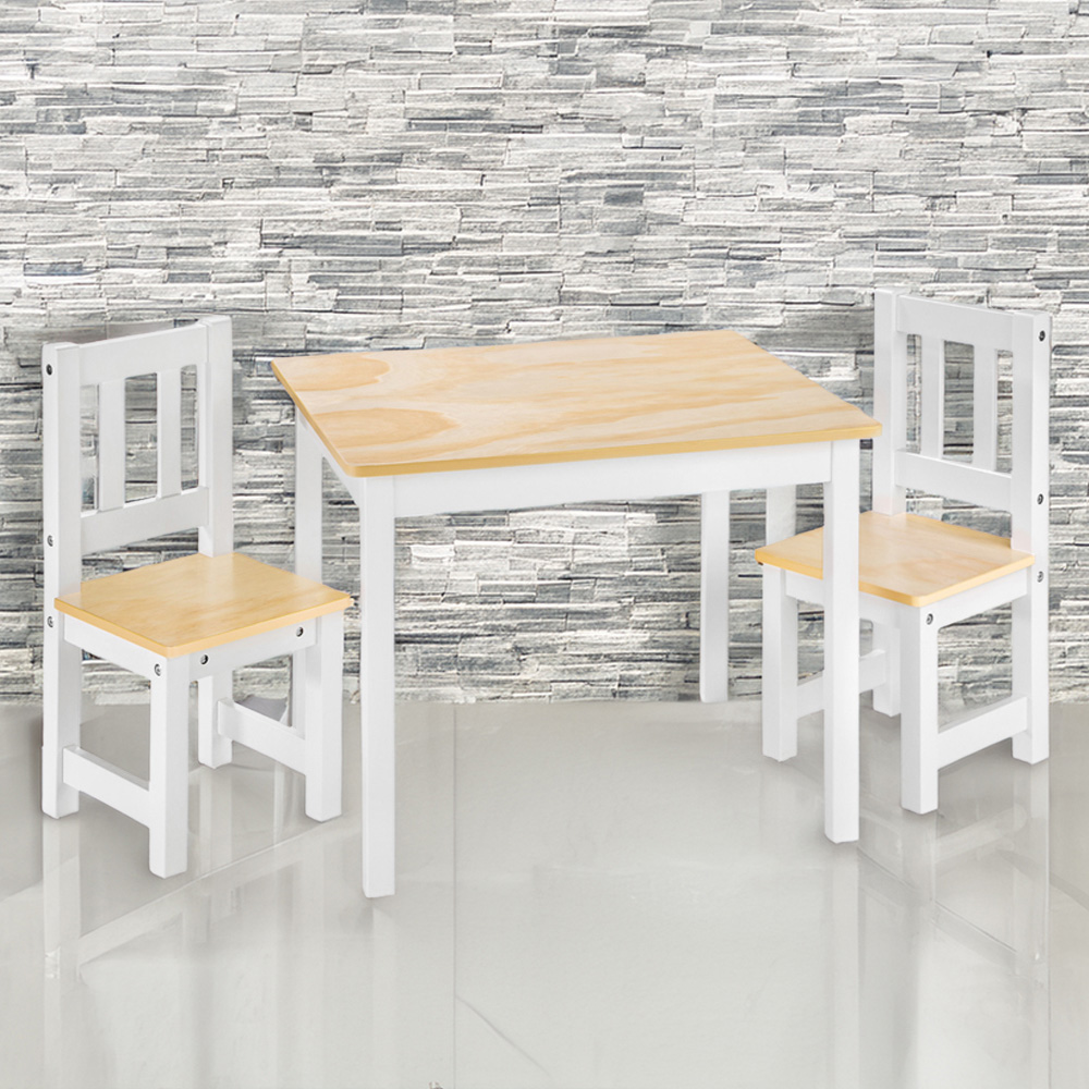 Tectake White Kids Dining Table and Chair Set Image 1