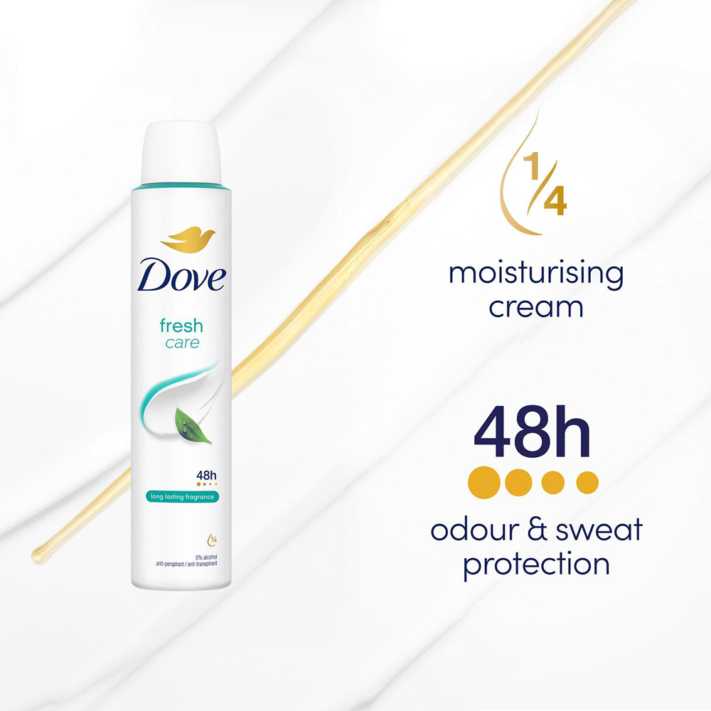 Dove Fresh Sweat Protection Women Anti-Perspirant Deo 200ml 3 Pack Image 4