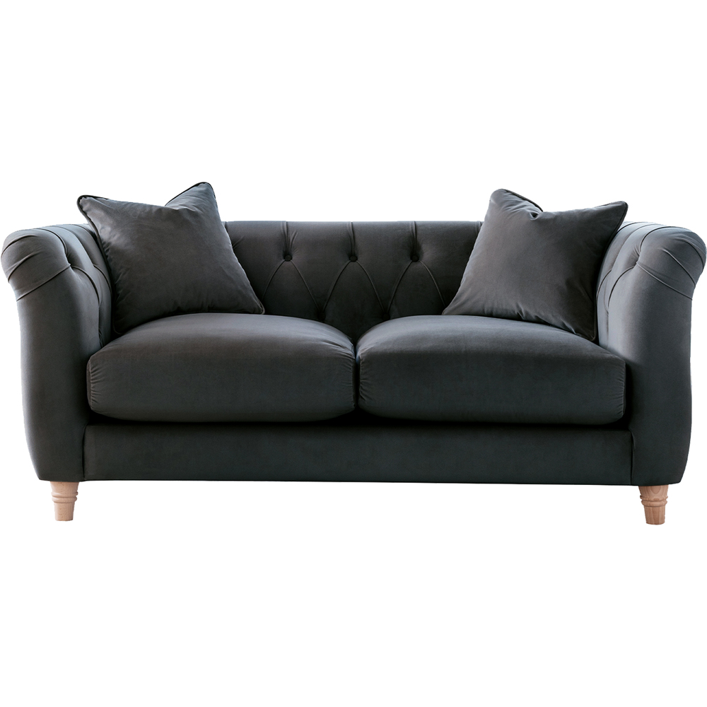 Elsie Chesterfield 6 Seater Midnight Blue Plush Velvet Sofa Suite Image 4
