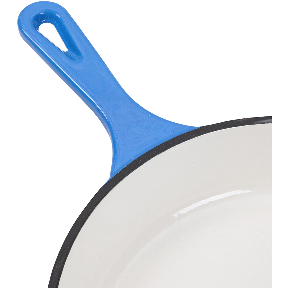 Living and Home 26cm Blue Enamelled Cast Iron Round Skillet Image 5