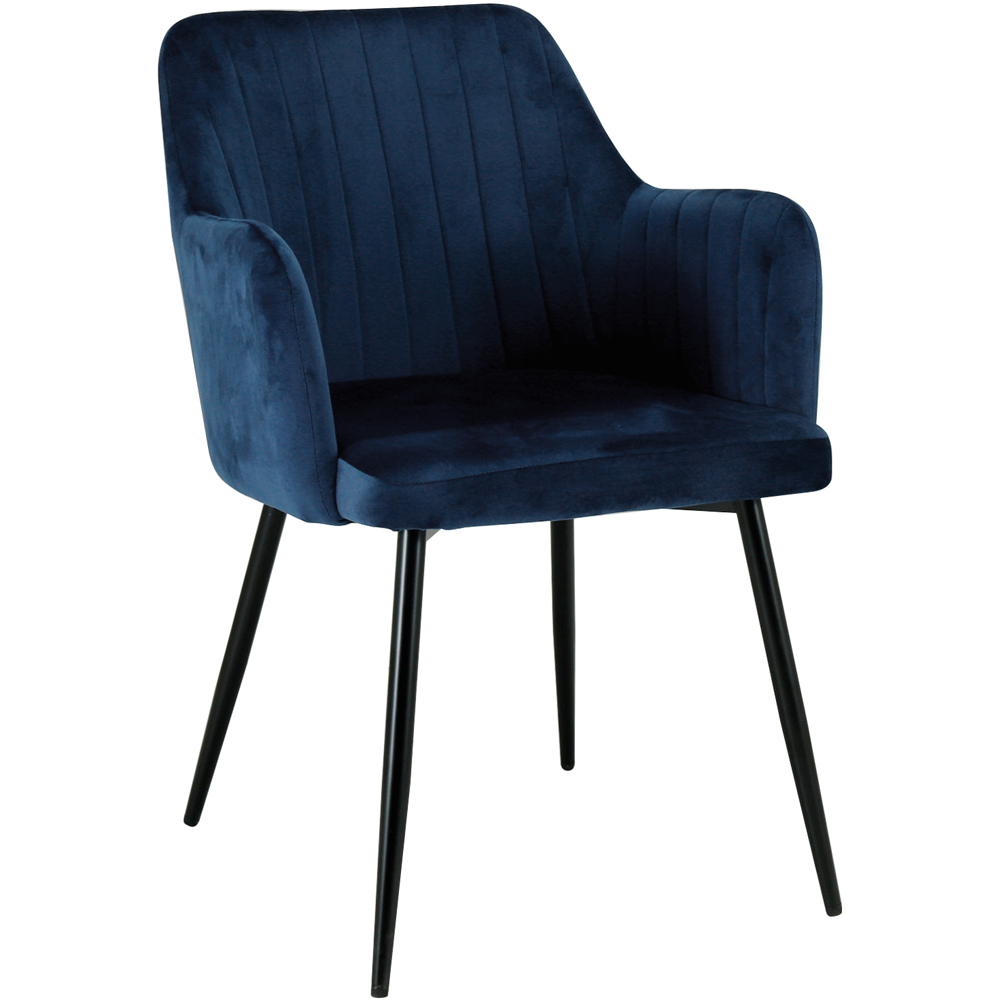 Indoor Living Charlotte 4 Seater Velvet Marble Top Dining Set Blue Image 5