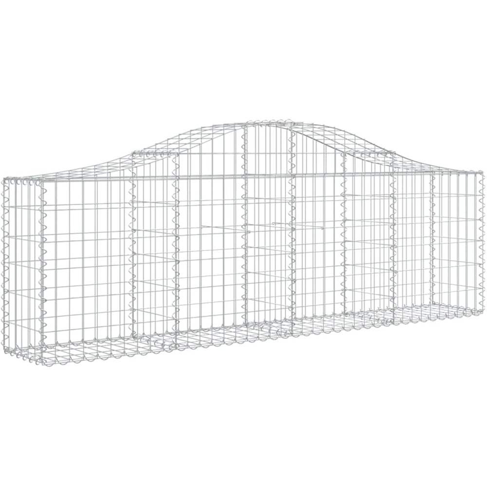 vidaXL Silver Galvanised Iron Arched Gabion Basket 200 x 30 x 60/80cm 12 Pack Image 1