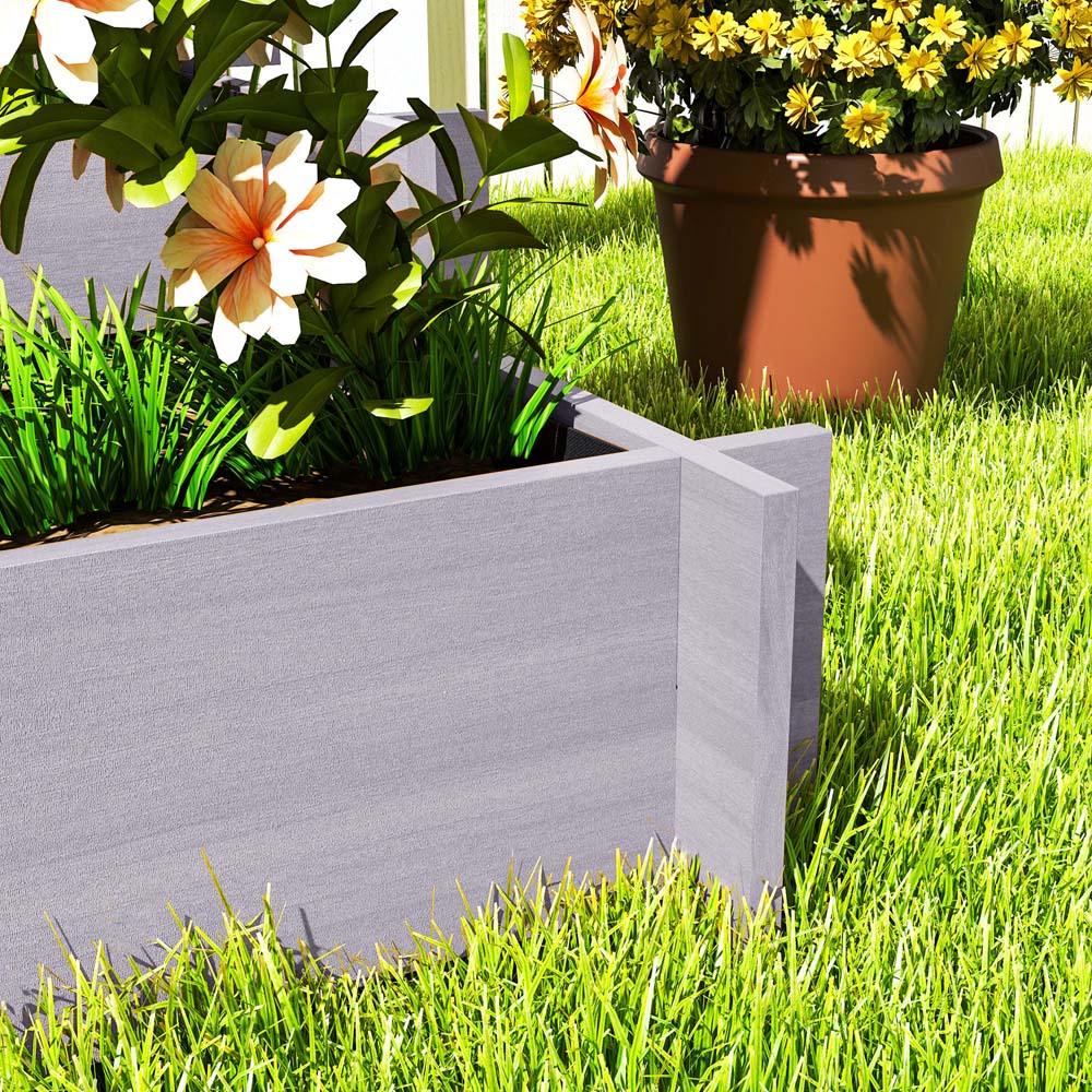 Outsunny 3 Tier Grey Wooden Garden Trellis Planter 110 x 95cm Image 5