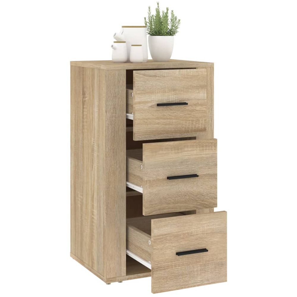 vidaXL 3 Door Sonoma Oak Wooden Sideboard Image 5