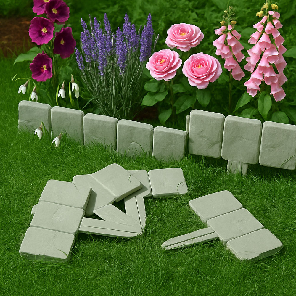 Avilo Cobble Stone Effect Garden Edging Border 10 Pack Image 4