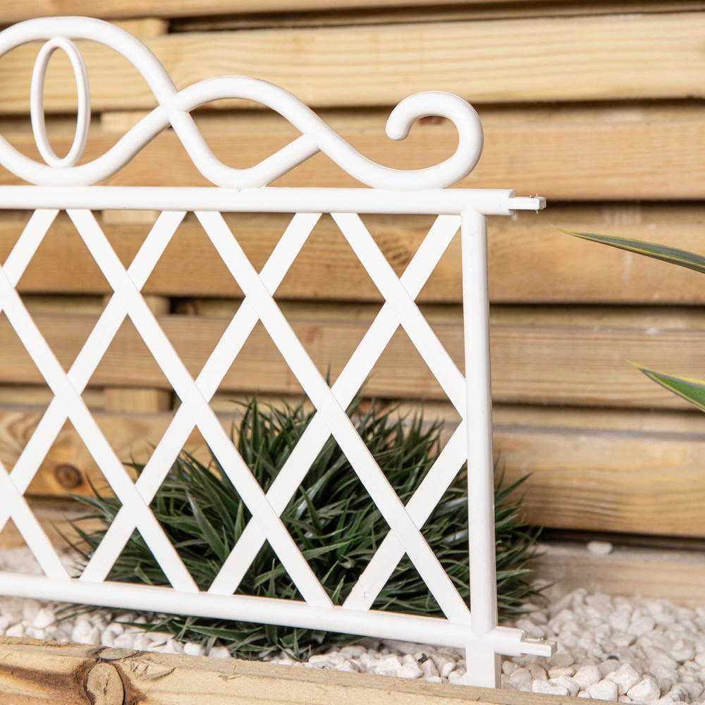 Samuel Alexander 4 Pack White Plastic Garden Patio Lawn Border Fence Edging Image 7