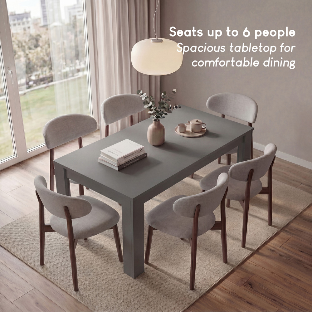 VIDA DESIGNS Medina 6 Seater Dining Table Grey Image 6