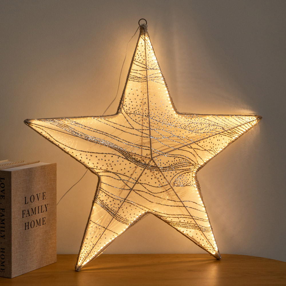 Samuel Alexander Aura 248 Warm White LED Light-Up Christmas Star 58cm Image 1