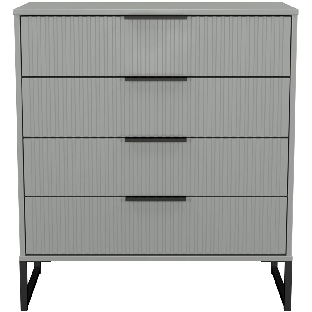 Crowndale Fluted 4 Drawer Dusk Grey Chest of Drawers Ready Assembled Image 2