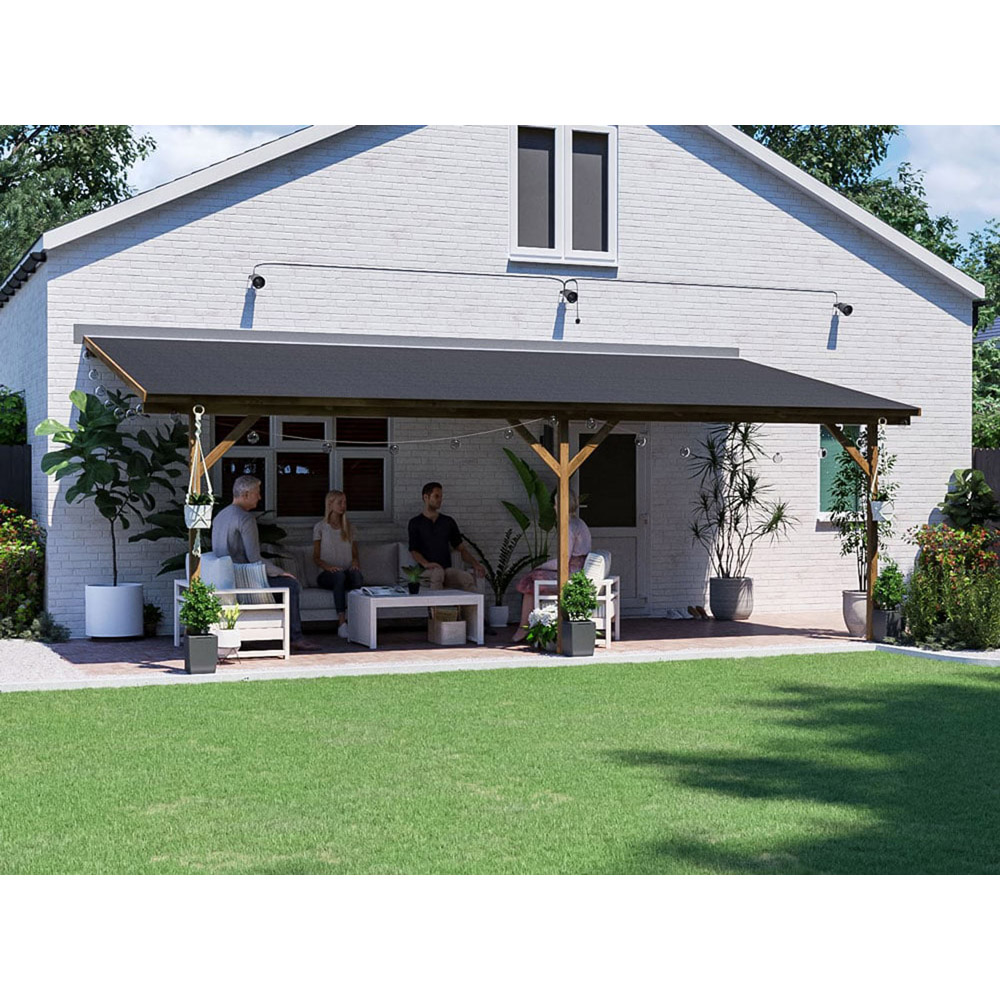 Dunster House Utopia 6 x 3m Brown Wall Mounted Superfelt Lean To Gazebo Image 4