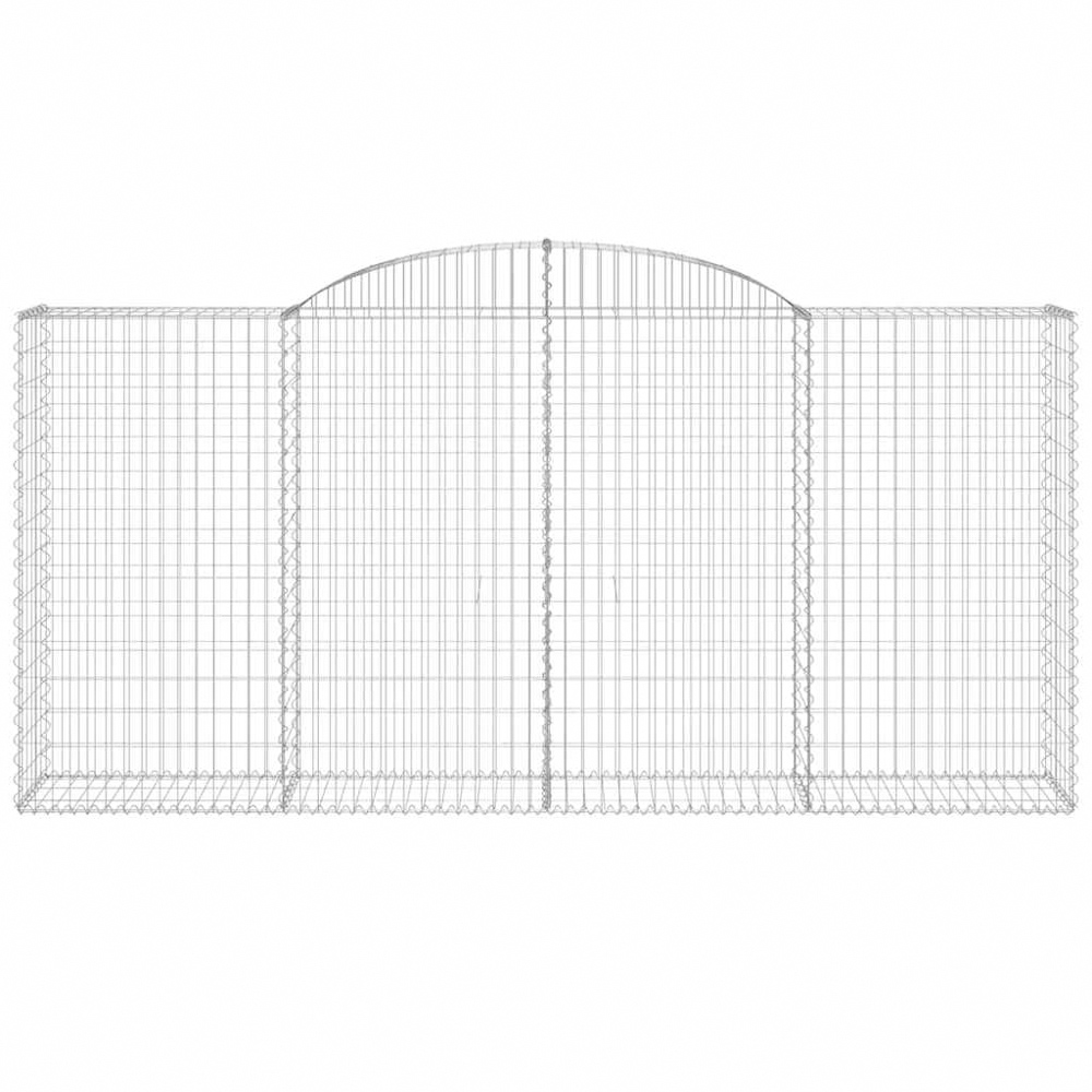 vidaXL Silver Galvanised Iron Arched Gabion Basket 300 x 50 x 140/160cm 2 Pack Image 2